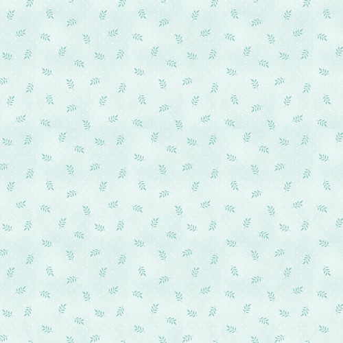 Henry Glass Dorothy Jean's Flowers Garden Leaves Spa Blue Cotton Fabric By The Yard