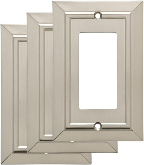 Franklin Brass Architectural Single GFCI Switch Plate Satin Nickel 3 Pack