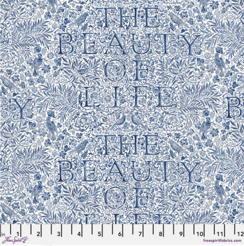 Free Spirit Morris & Co Emery Walker's The Beauty Of Life Indigo Fabric By The Yard