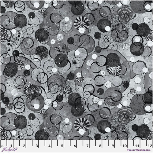 Free Spirit Katie Pasquini Cool Breeze Turbulence Gray Cotton Fabric By The Yard