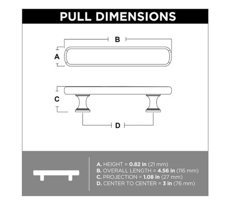 Liberty P39943W-SN 3" Amity Cabinet Drawer Pull Satin Nickel Finish