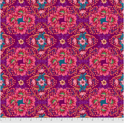 Free Spirit Odile Bailloeul MagiCountry Mini Gecko Plum Cotton Fabric by The Yard