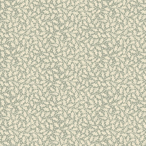 Henry Glass All for Christmas Christmas Holly Leaves Lt Blue Cotton Fabric By The Yard