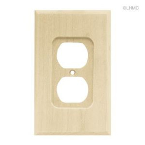 64666 Unfinished Wood Single Duplex Cover Wall Plate