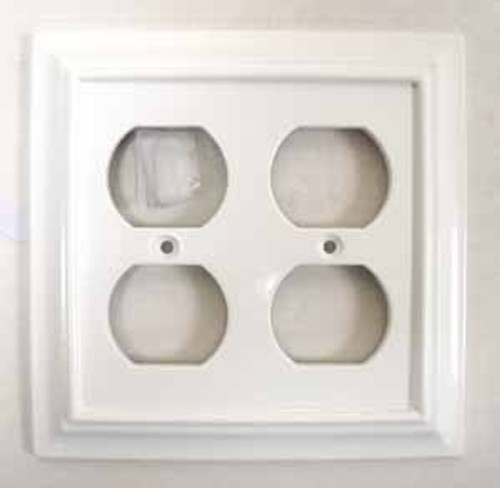 W066WMC-W White Architect Double Duplex Cover Plate