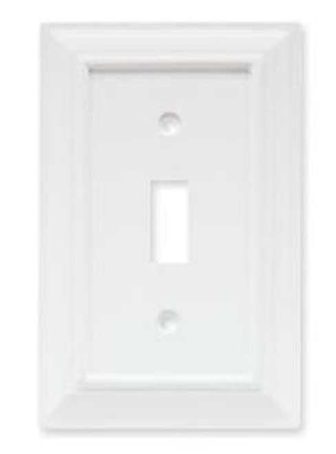 W061WMC-W-C White Wood Architect Single Switch Cover Plate