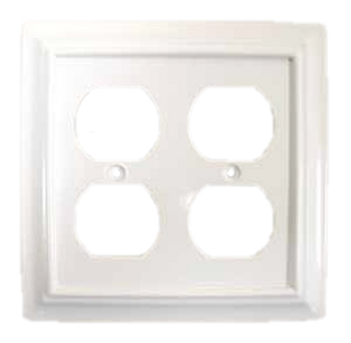 White Architect Double Duplex Outlet Cover Wall Plate
