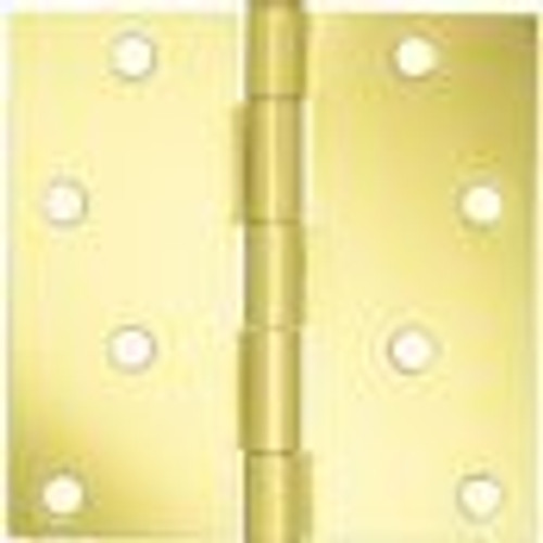 B1410 4" Square Corner Door Hinge Satin Brass