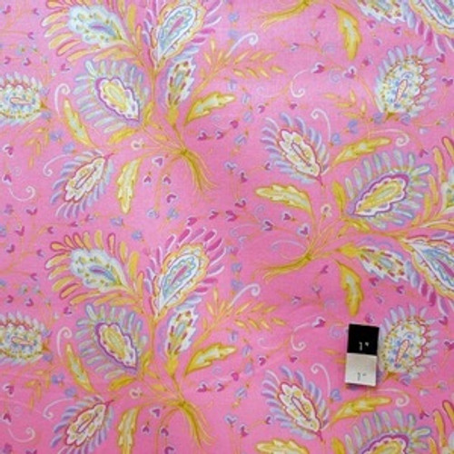 Dena Designs LIDF008 Sunshine Heather Pink Linen Fabric By Yard