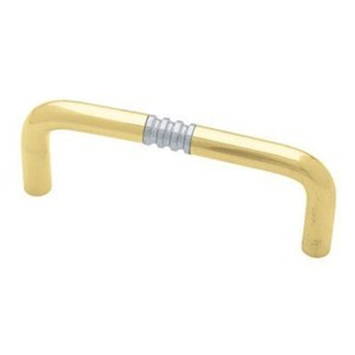 P50343-PLC  Solid Brass & Chrome Finish 3" Wire Cabinet Drawer Knob Pull