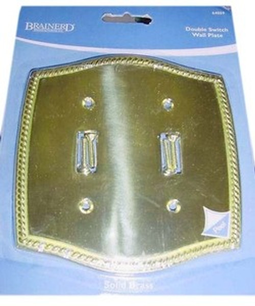 64059 Brass Colonial Rope Double Switch Cover Plate