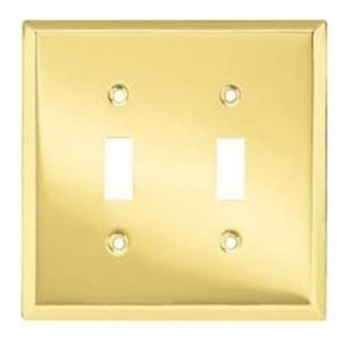 64388 Brass Stamped Steel Double Switch Cover Plate