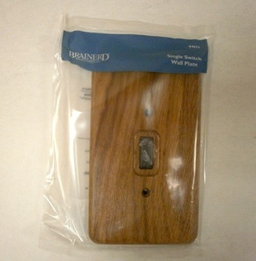 64623 Medium Oak Wood Single Switch Cover Wall Plate