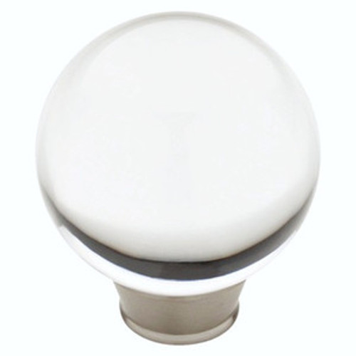 085-03-0111 1 3/86" Clear Acrylic & Satin Nickel Cabinet Drawer Knob 4 Pack