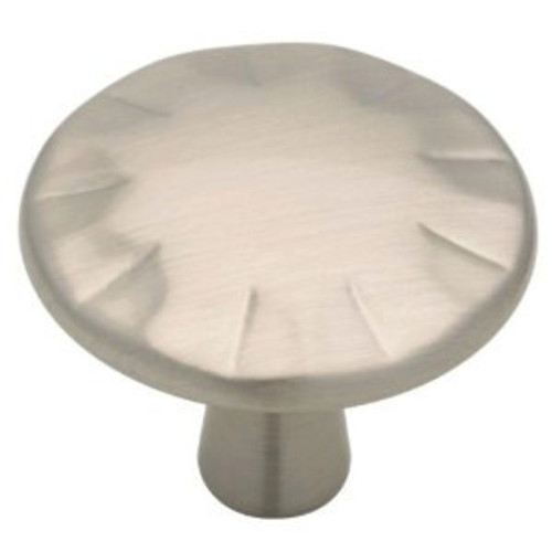 P18956-SN 1 1/4" Satin Nickel Notched Cabinet Drawer Pull Knob