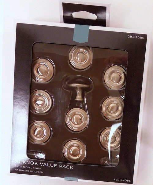 085-03-0803 Satin Nickel 1 1/4" Raised Ring Cabinet Drawer Knob 10 Pack