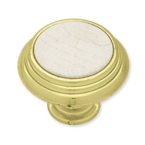 P50084C-PB2 Polished Brass Frosted Maple 1 1/4" Cabinet Drawer Pull Knob