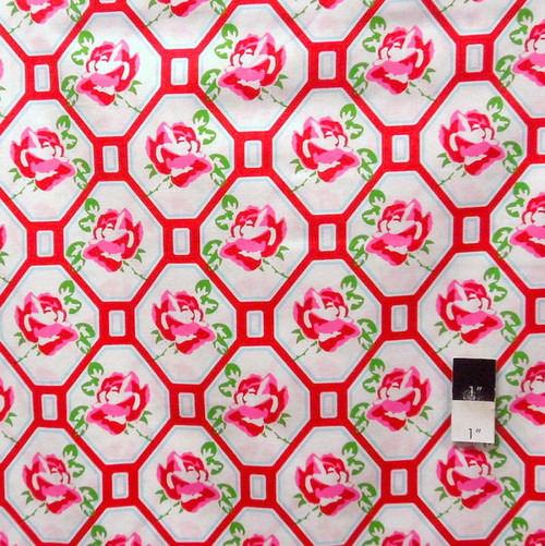 Tanya Whelan PWTW046 Sugar Hill Rose Trellis Red Fabric By Yd