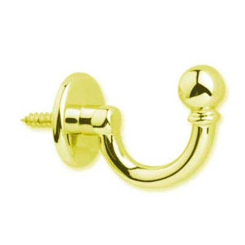 B42015P-PL Solid Brass Screw In Ball End Coat, Hat, Robe Hook