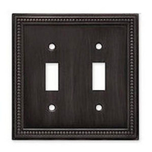 64409 Venetian Bronze Beaded Double Switch Cover Plate