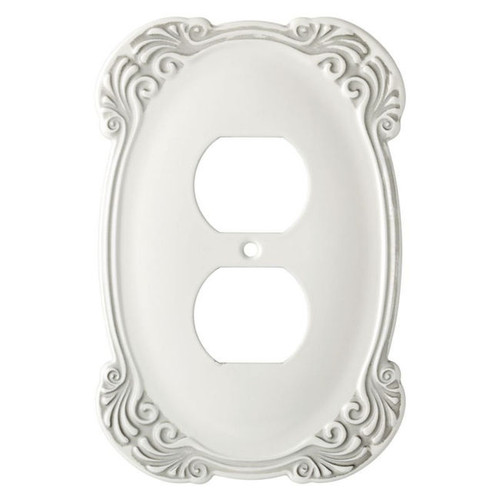 144394 Antique White Arboresque Single Duplex Outlet Cover Wall Plate