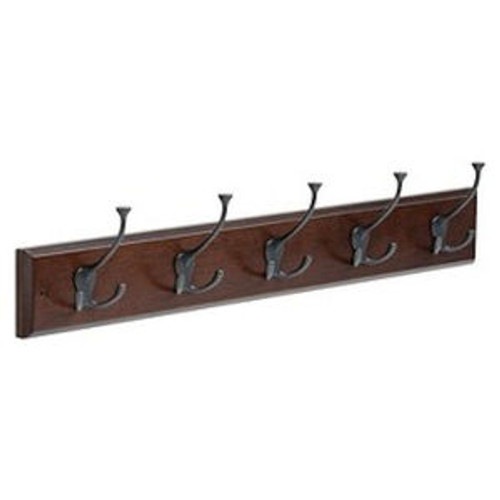 085-03-4056  27" 5 Hook Coat/Hat Rail Coco w/ Soft Iron Hooks