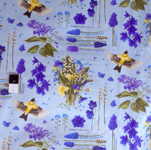 Marjolein Bastin PWMB001 Nature's Palette Gathered Blue Fabric By Yard