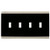 135763 Basic Stripe Black & Satin Nickel Quad Switch Cover Wall Plate