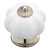 KNW003-WSN Satin Nickel & White 1 1/2" Finial Cabinet Drawer Knob