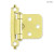 H0103BL-PB Brass Plate Self Closing Overlay HInge 2 Pack