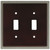 W10584-ESN Wood Insert Espresso  & Satin Nickel Double Switch Cover Plate