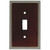 W10583-ESN Wood Insert Espresso  & Satin Nickel Single Switch Cover Plate