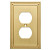 W35059-BB Brushed Brass Beaded Single Duplex Cover Plate