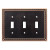 W35066-VBC Bronze & Copper Classic Beaded Triple Switch Cover Plate