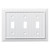 W35273 Pure White Beadboard Triple Switch Wall Cover Plate