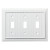 W35273 Pure White Beadboard Triple Switch Wall Cover Plate