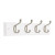 Liberty R1345-WSN 18" 4 Heavy Duty Hook Coat/Hat Rail White and Satin Nickel