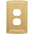 Hampton Bay W36397-117 Classical Emery Single Duplex Brushed Brass Cover Plate