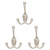 Liberty B13539V-SN Tri-Hook Robe Hat Coat Hook Satin Nickel Finish 3 Pack