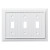 W37238-PW  Pure White Beadboard Triple Switch Wall Cover Plate