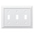 Brainerd W31566-PW White Wood Architect Triple Switch Outlet Cover Plate