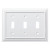 Brainerd W31566-PW White Wood Architect Triple Switch Outlet Cover Plate