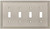 Liberty W35068-SN Classic Beaded Satin Nickel Quad Switch Wall Plate Cover