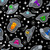 Blank Quilting Amazing Aliens Space Ships w Aliens Black Cotton Fabric By The Yard