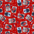 Henry Glass Patriotic Picnic Tossed Images In Boxes Red Cotton Fabric By The Yard