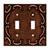 64262 Sponged Copper French Lace Double Switch Cover Plate