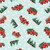 Blank Quilting Wintry Mix Tossed Red Trucks Mint Cotton Fabric By The Yard