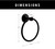 Delta ESA46-MB Esato Bath Towel Ring Matte Black Finish