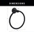 Delta LNA46-MB Lorna Bath Towel Ring Matte Black Finish