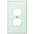 Amerelle Acrylic Glass Tile Single Duplex Outlet Wall Plate Cover Mint White